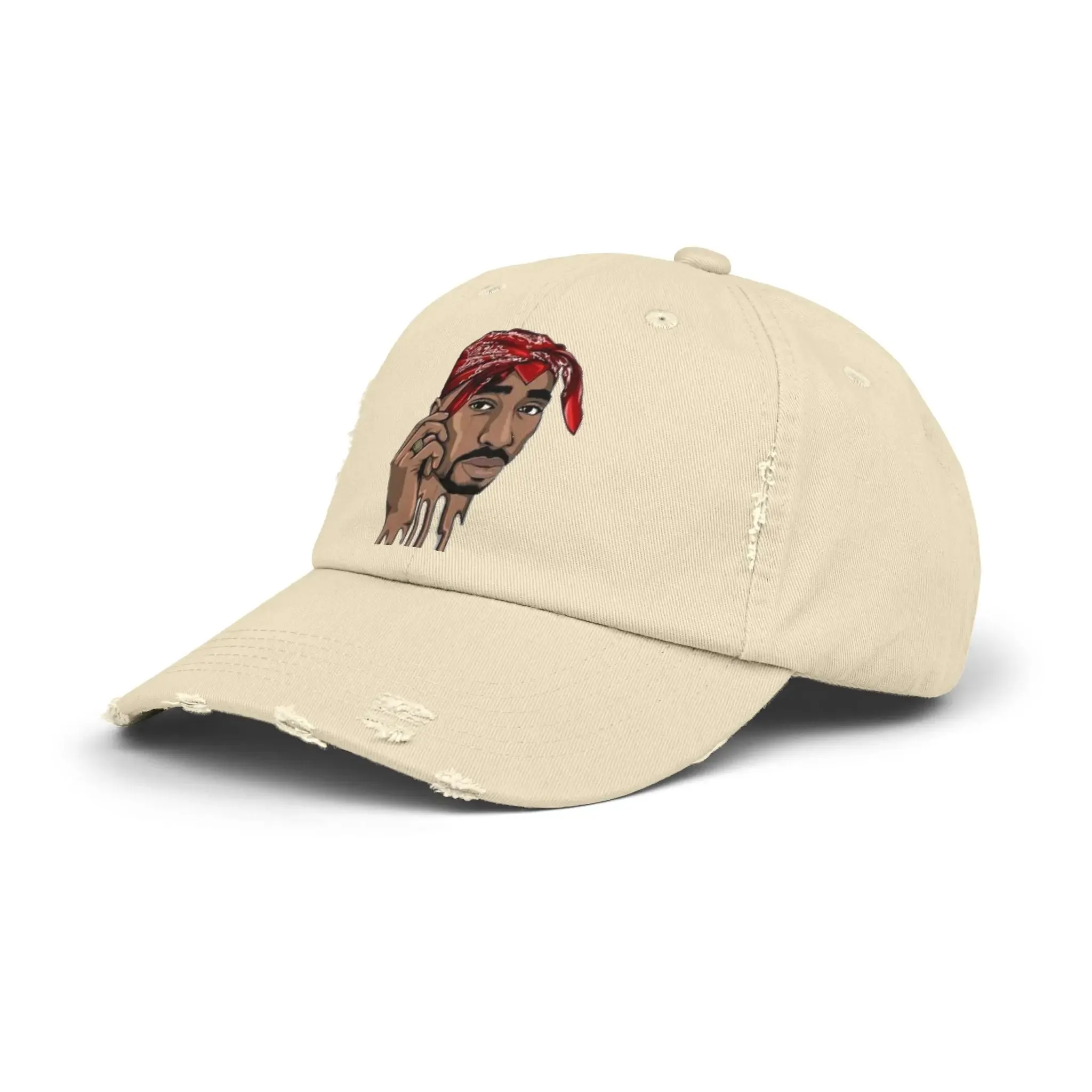 MENS AND WOMEN Distressed Cap with Iconic Bandana Design - Perfect for Music Fans and Casual Style