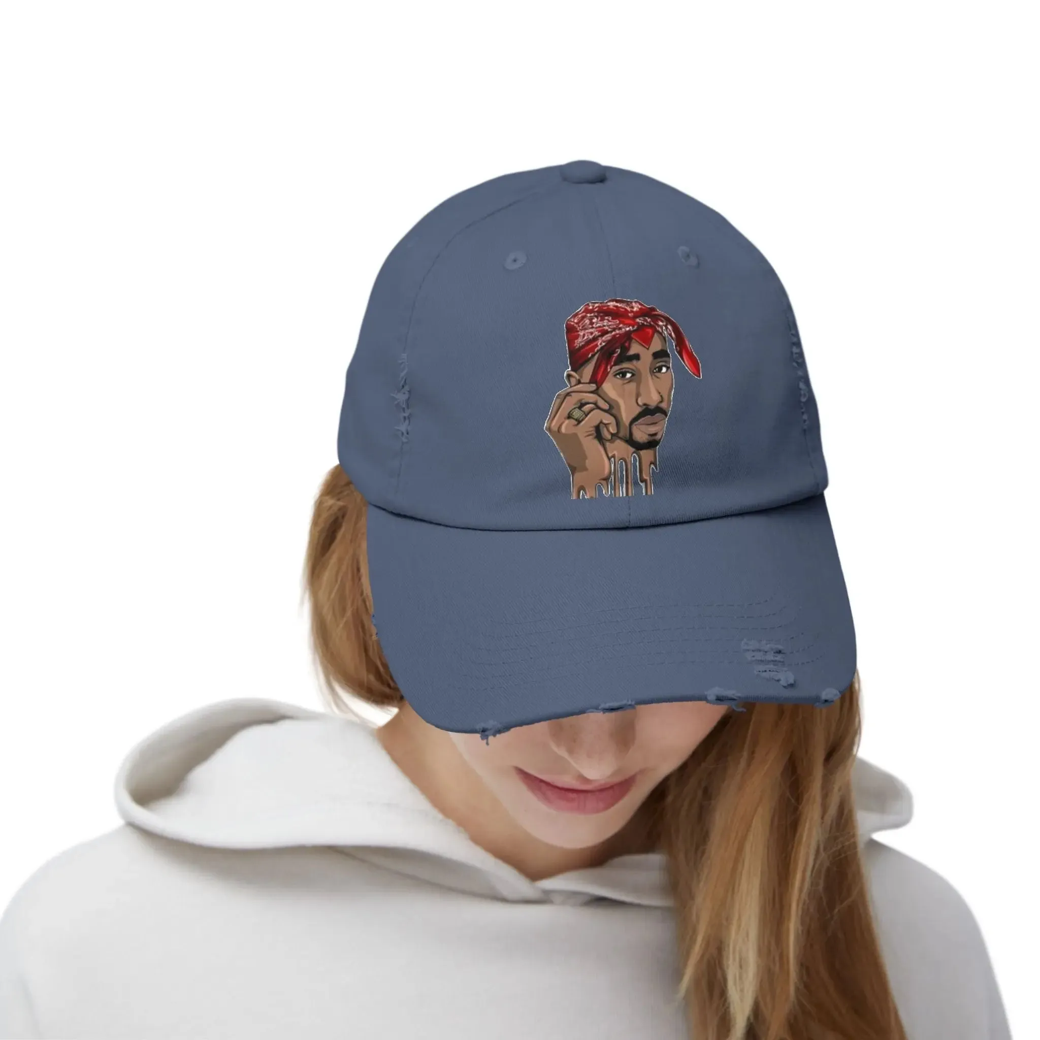 MENS AND WOMEN Distressed Cap with Iconic Bandana Design - Perfect for Music Fans and Casual Style