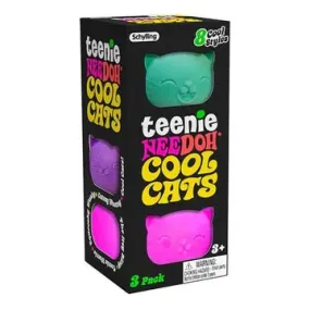 Nee Doh Teenie Cool  Cats 1.5 Inch Squish Ball Fidget Toy - Set of 3