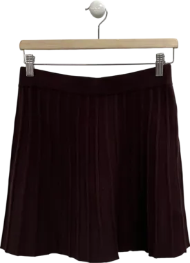 New Look Brown Knitted Pleated Skirt UK S