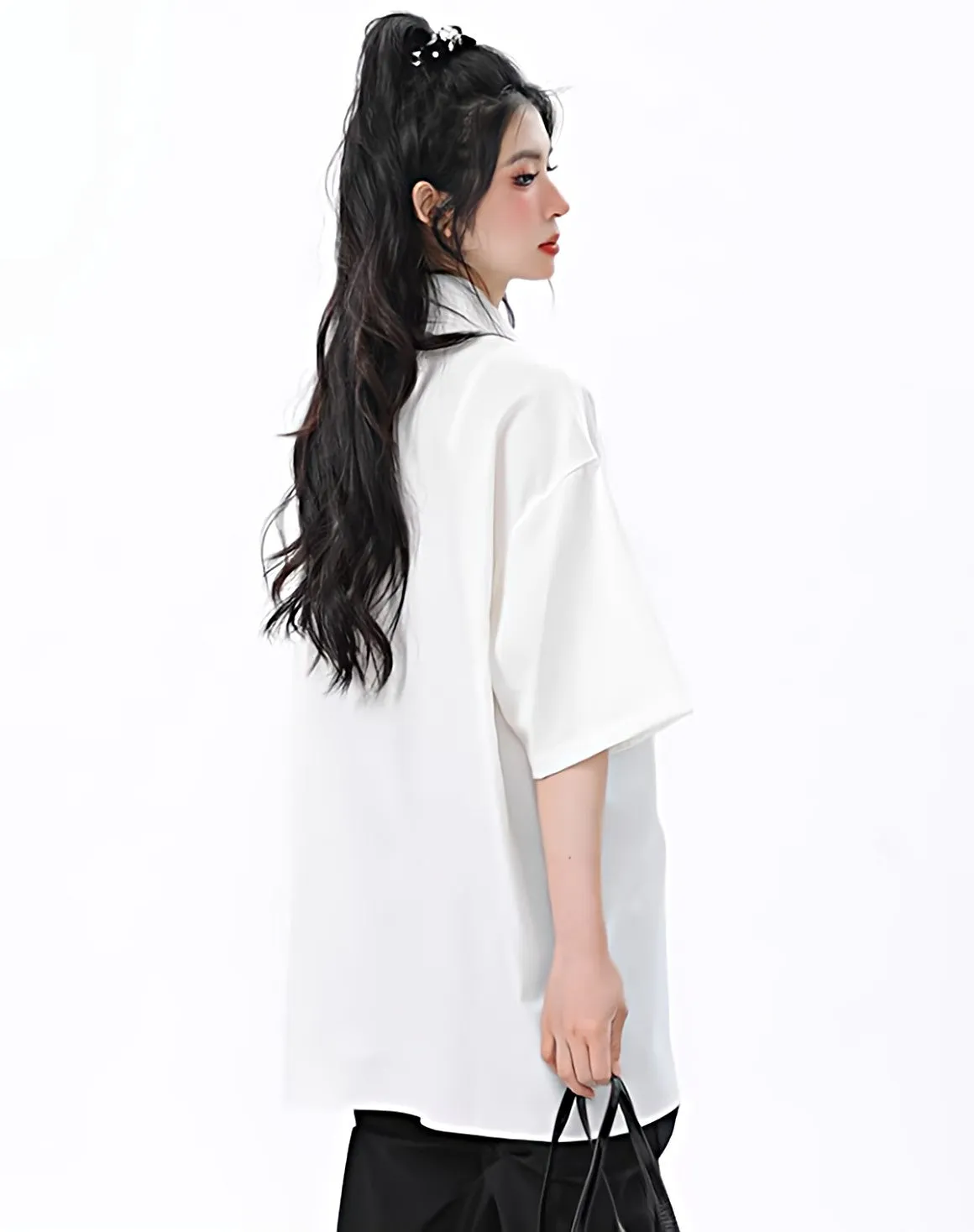 Oversized Button Shirt with Chest Pockets