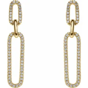 Paperclip Link Diamond Earrings