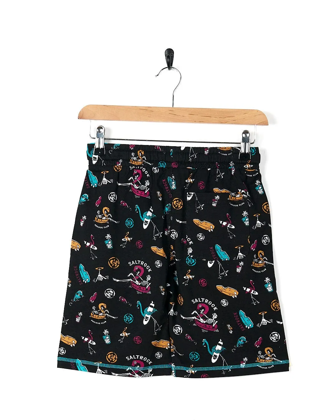 Poolside Mash - Kids All Over Sweat Short - Black