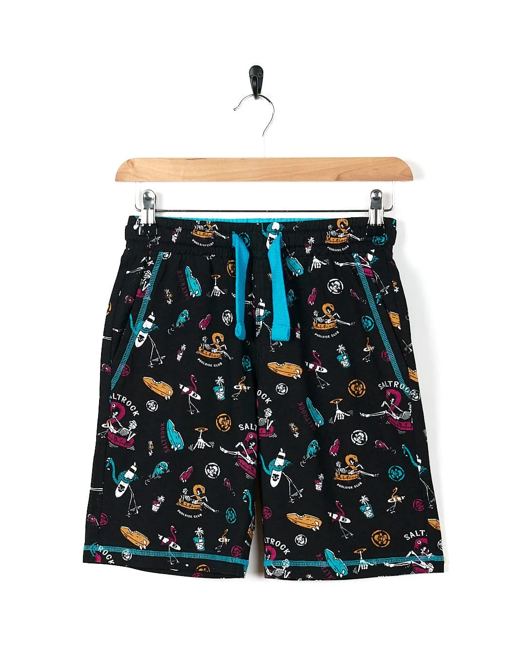 Poolside Mash - Kids All Over Sweat Short - Black
