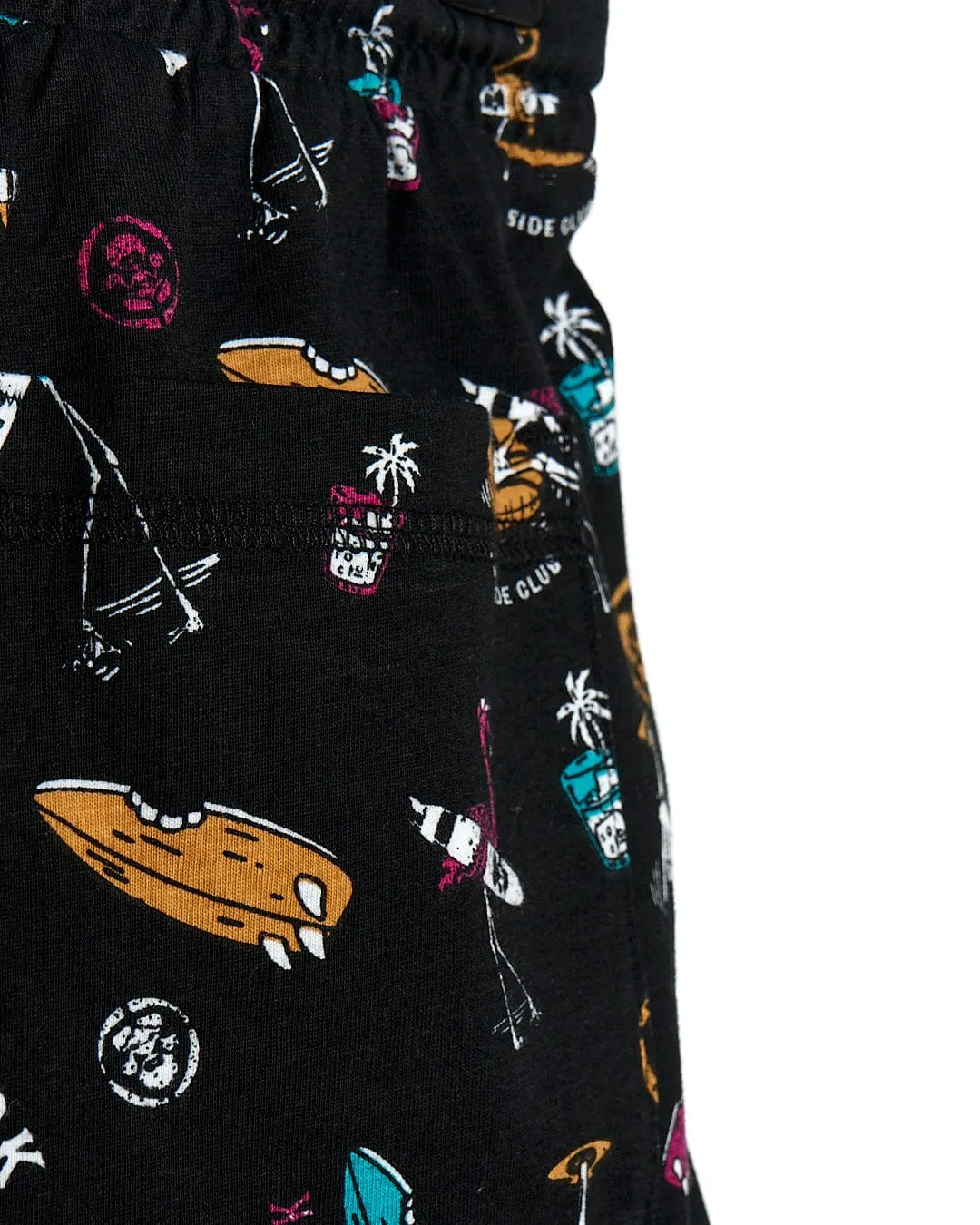 Poolside Mash - Kids All Over Sweat Short - Black