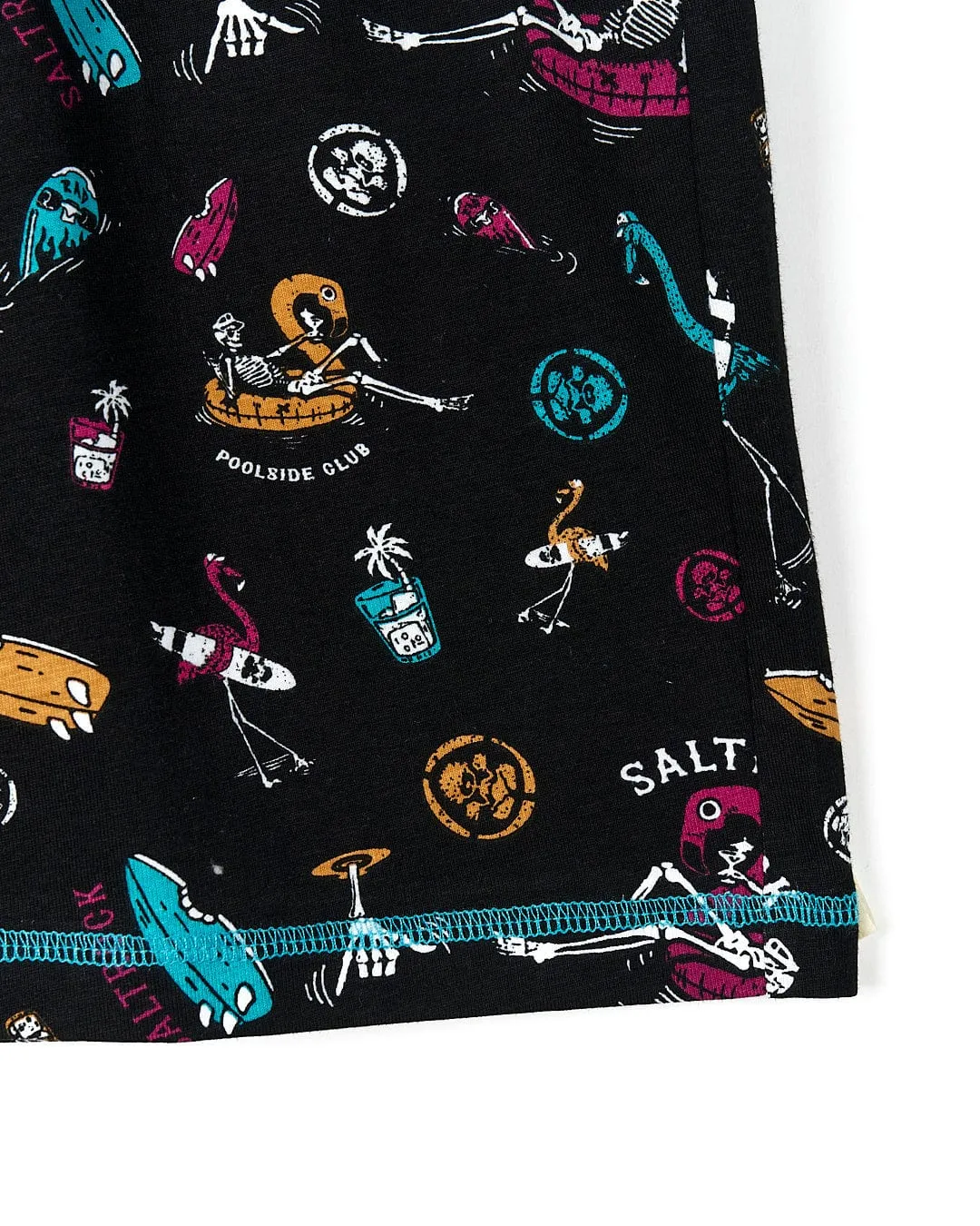 Poolside Mash - Kids All Over Sweat Short - Black