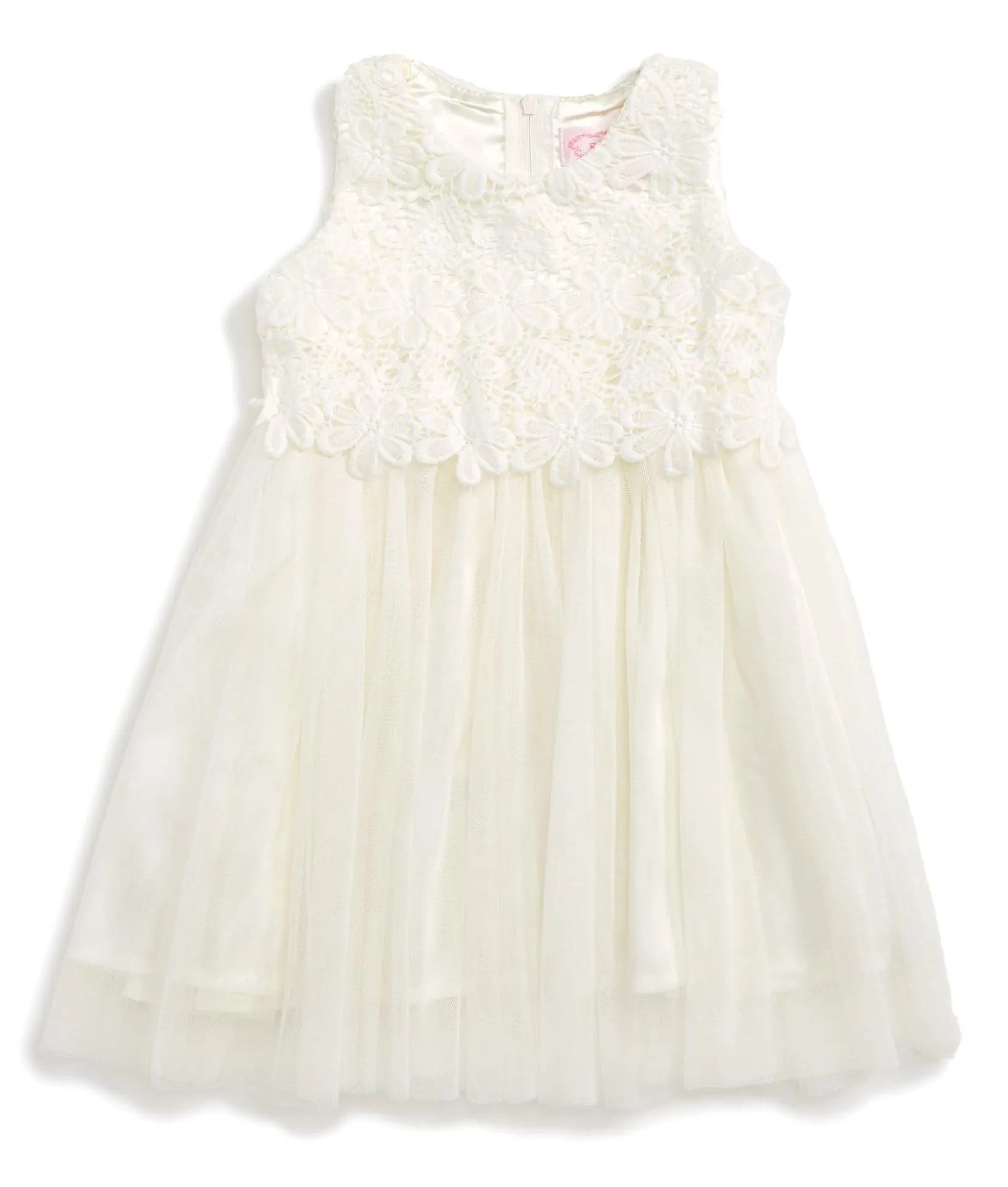 Popatu Little Girls White Lace Dress