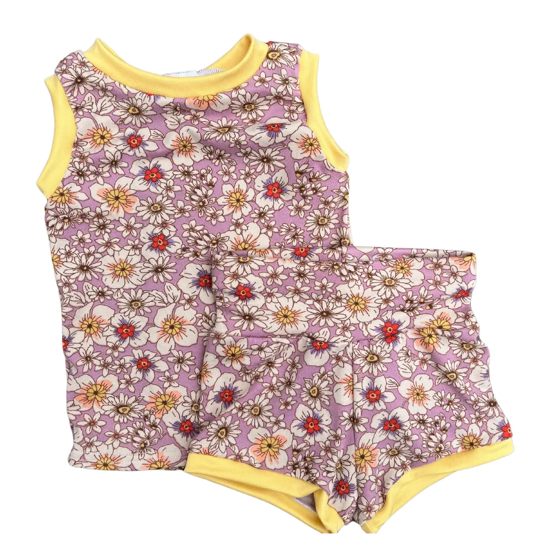 Purple Floral Shorties