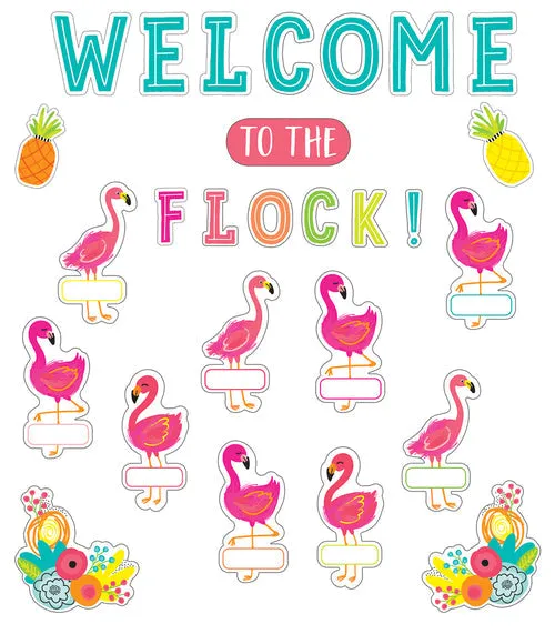 "Welcome to the Flock" Bulletin Board Set | Simply Stylish Tropical | UPRINT | Schoolgirl Style
