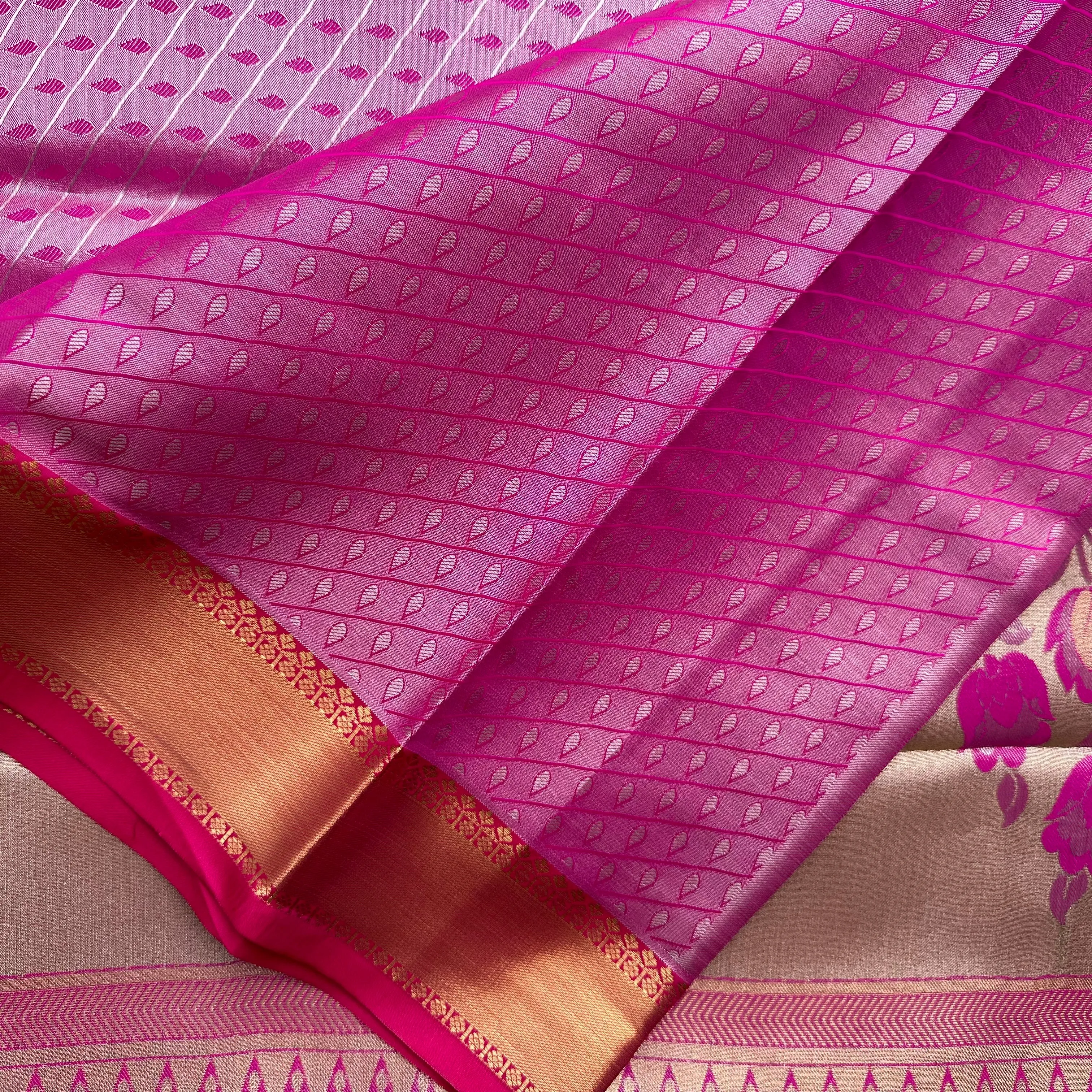 Radiant Richness: Beige Color Semi-Tissue Saree with Unique Floral