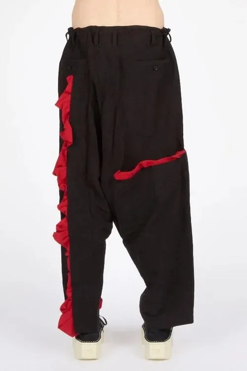 Red Fringe Deco Sarouel Pants