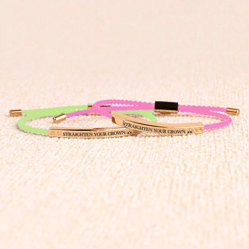 Remember Who You Are and Straighten Your Crown Tube Bracelet