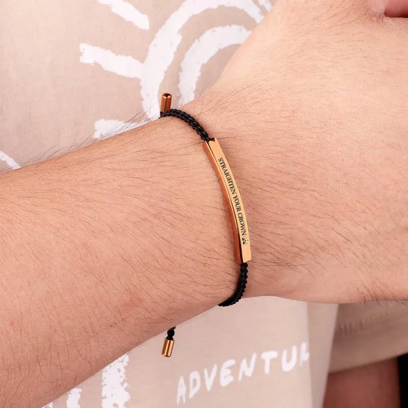 Remember Who You Are and Straighten Your Crown Tube Bracelet