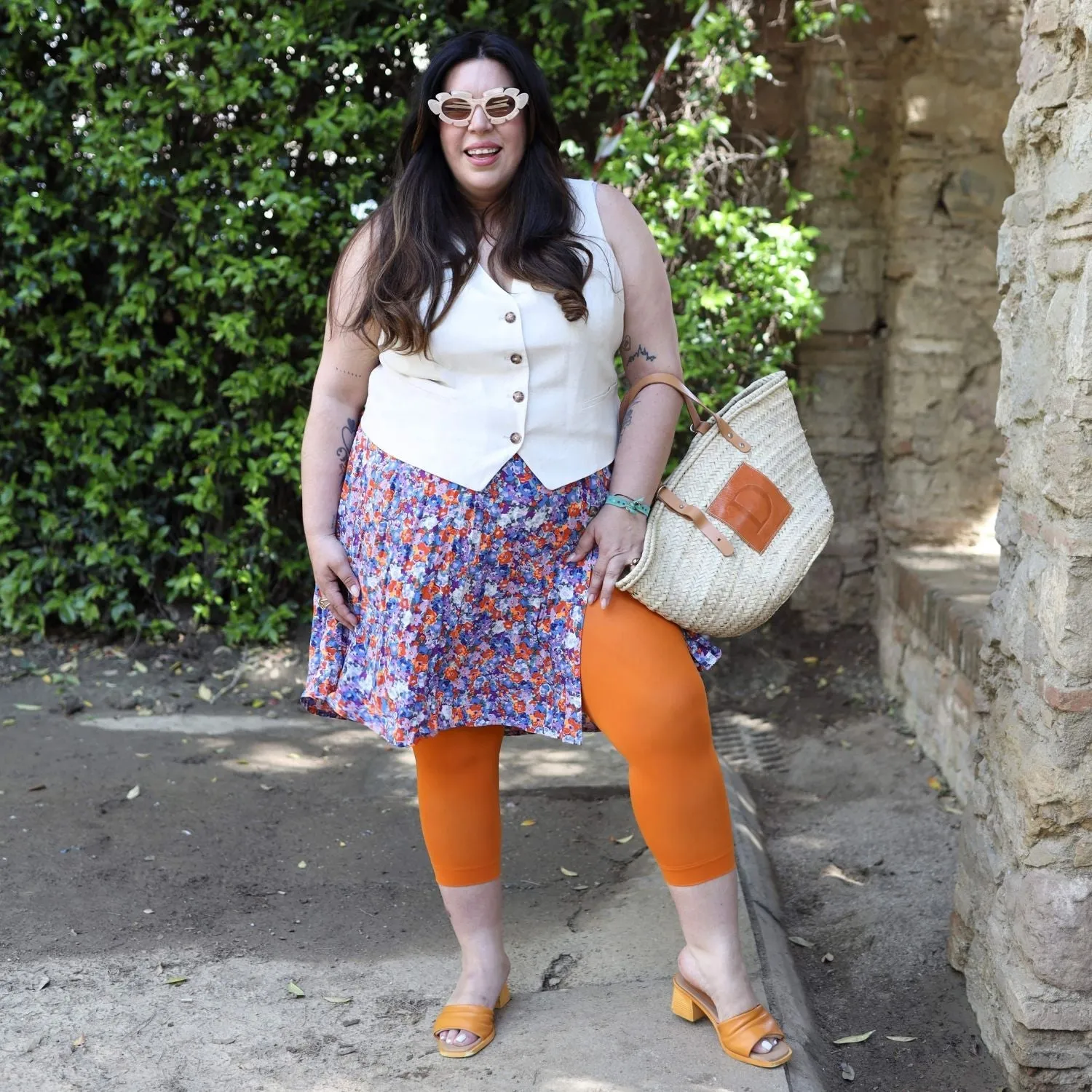 Stay Cool Capri Strumpfhosen - Papaya