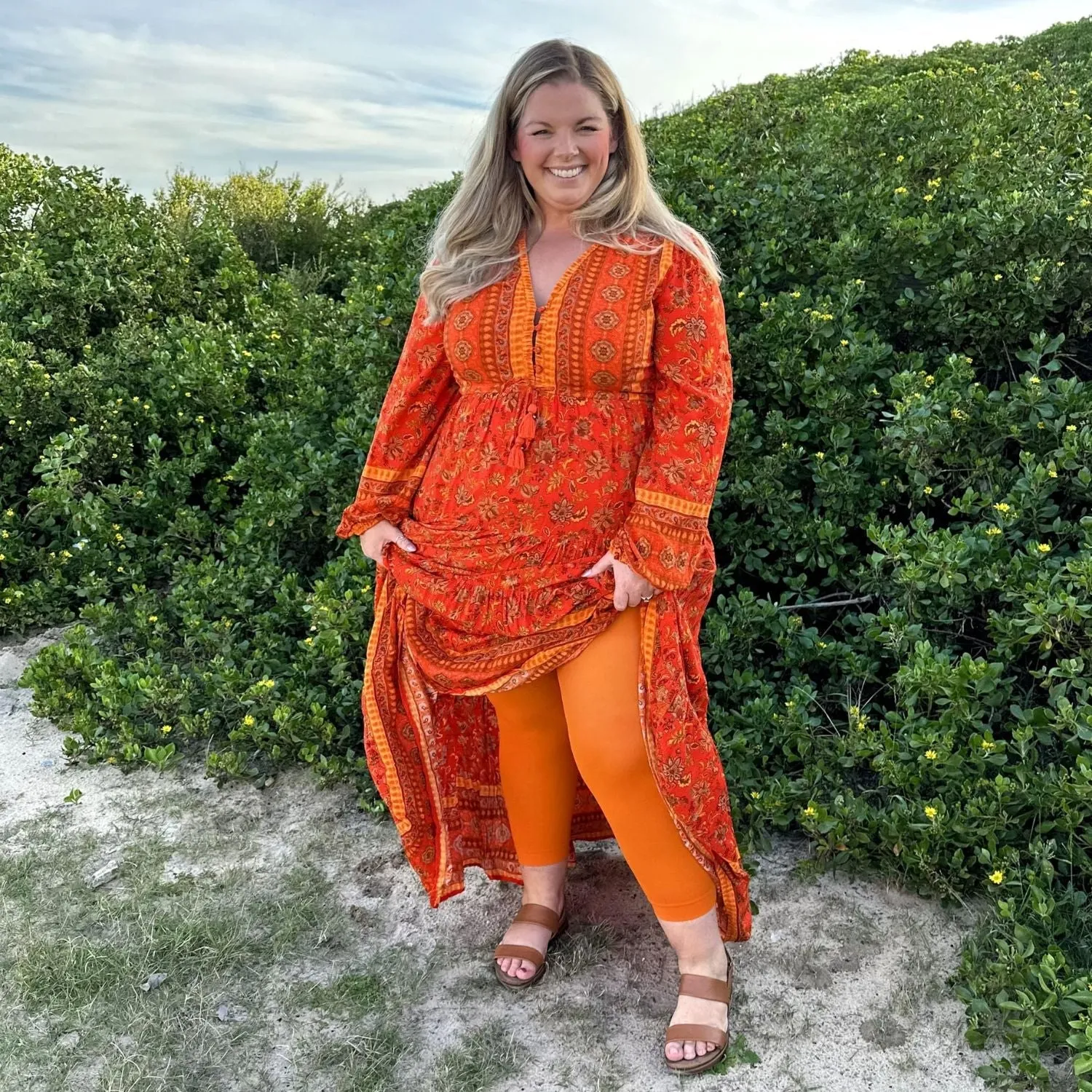 Stay Cool Capri Strumpfhosen - Papaya