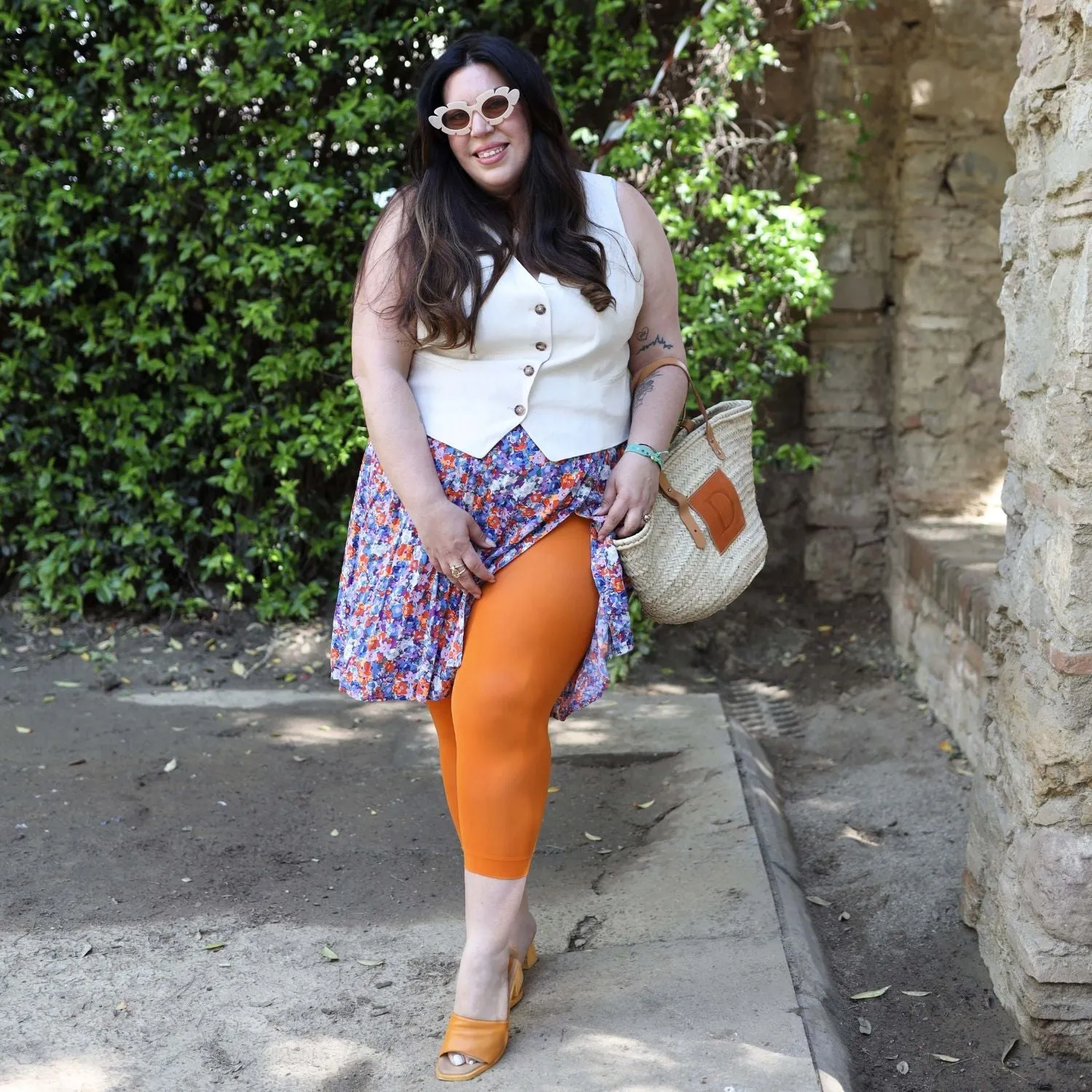 Stay Cool Capri Strumpfhosen - Papaya