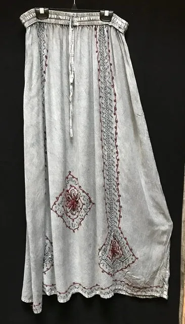 TIENDA HO 1815 EMBROIDERED RAYON SKIRT