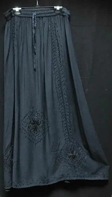 TIENDA HO 1815 EMBROIDERED RAYON SKIRT