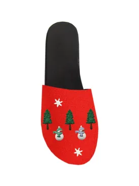 Ugly Sweater Clog Tops - Red Snowman