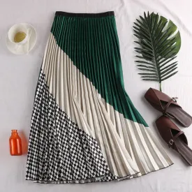 Vintage Panelled Plaid Skirt