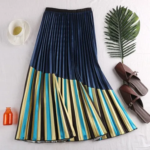 Vintage Panelled Plaid Skirt