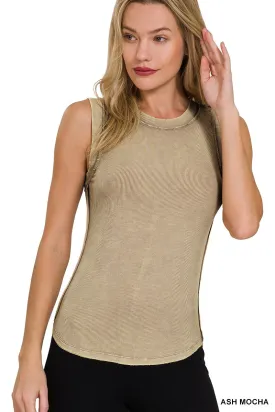 Washed Ribbed Scoop Tank