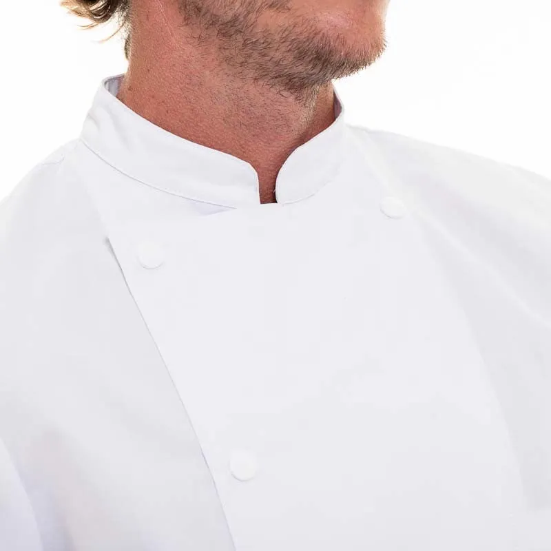White MADRAS Long Sleeve Kitchen Coat - ROBUR