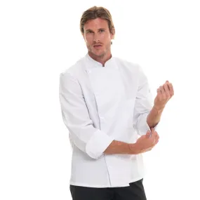 White MADRAS Long Sleeve Kitchen Coat - ROBUR